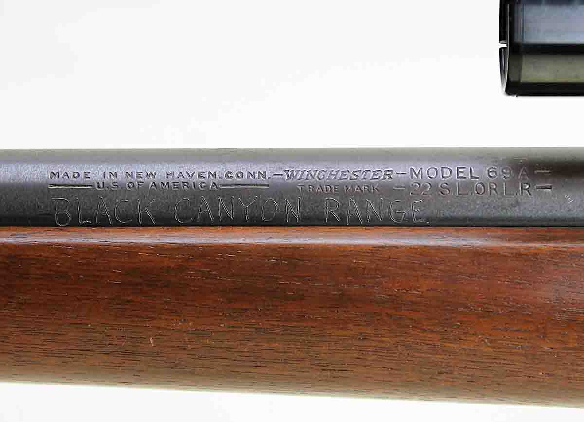 Winchester renamed the Model 69 the Model 69A in 1937. This rifle had been donated to the former Black Canyon Range, now known as the world-class Ben Avery Shooting Facility in Phoenix, Arizona.